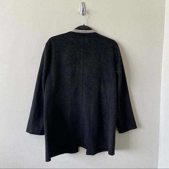 Zara-faux suede Tassel Bead Collar Detail Double Pocket Jacket (Size:Large) - Picture 7 of 8